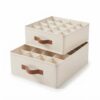 Drawer Organizer Box with 20 Grid Dividers, Set of 2, 32x32x11cm