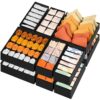 Drawer Organizer Dividers, 6 Pack Foldable Fabric Storage Bins with 58 Cells for Clothing, Baby Clothes, Bras, Panties, Scarves, and Ties