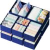 Drawer Organizer Set of 12 - Navy Dresser Organizer for Nursery, Bedroom & Closet