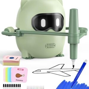 Drawing Robot for Kids, Montessori Drawing Robot with 100 Cards, Music & Voice Guidance, Educational Interactive Learning Toys for Boys & Girls Ages 3 4 5 6 7 8, Birthday Party