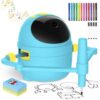 Drawing Robot for Kids with Card-Sensing Camera, 150 Learning Cards and 17 Colored Pens, Smart Painting Art Machine with Voice Guide for Boys Girls, Step-by-Step Auto Drawing for STEM Early Learning