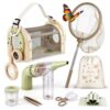 Dreamon Kids Bug Catching Kit, 11PCS Outdoor Toys for Kids Ages 4-8 | STEM Educational Toys Kids Explorer Kit with Wooden Bug Habitat, Bug Vacuum, Butterfly Net and Magnifying Glass