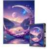 Dreamy Crescent Moon Lake Jigsaw Puzzle for Adults