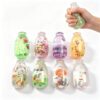 Dreamy Fruit Bottle Squishy Slow Rising Squeeze Toy, Cute Kawaii Clear Liquid Fidget Sensory Toy, Portable Stress Relief Anxiety Desk Toy Gift for Adults (Random Color)
