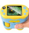 DRHWEFSQ 1000X Handheld Microscope for Kids with 2.4" Screen, 3-in-1 Digital Microscope with Selfie Camera, Pocket Kid Magnifying Glass, STEM Science Kit Gift for Boys & Girls Ages 4-12 with 32GB Card