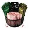 Drink Packet Organizer Black Metal Lazy Susan for Powdered Drink Mix