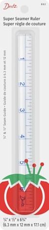 Dritz Super Seamer Ruler, 1/4" x 1/2" x 6-3/4", Clear