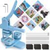 Drmoxin Fridge Magnet Button Maker Machine,Square Photo Magnet Button Maker Kit,50mm/1.97 inch Square-Shaped Pin Maker Machine,DIY Fridge Magnet Badge Button, for Crafting, Home Use