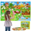 Dr.Rapeti 43x28 inch Felt Story Board Set, 41Pcs Animals Flannel Board