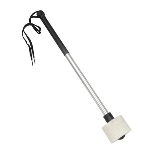 Drum Mallet Stick with Stainless Steel Handle and Felt Head, Marching Drum Percussion Stick for Rhythm Pattern Practice, Band Rehearsal, Drumline Setup, Performance Use, and Replacement Accessory