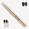 Drum sticks with Silicone Tips, American Hickory Drumsticks, Drum sticks for Drum set or Electronic Drums, Wooden Drum stick, Consistent Weight and Pitch (1 Pair, 7A)