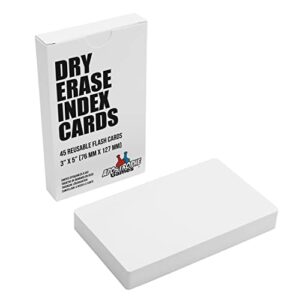 Dry Erase Index Cards, 45 Pack Reusable 3x5 Inch Laminated Note Cards w/Box