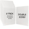 Dry Erase Notebook Ruled Lined Board 6 Pack, Double-Sided Ruled Writing Notepad 9"x12" Small Whiteboard Portable for College Students, Office, School Supplies