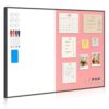 Dry Erase Whiteboard Bulletin Board Combo, 36"x24", Black Frame Pink Linen