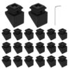DTGN 30 Pcs Stair Slant Shoes for 1/2" Square Baluster, Black | Aluminum Baluster Shoe with Screw for Staircase Interior, Handrail, Deck Railing