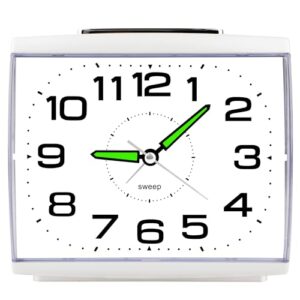 DTKID Large Alarm Clock for Bedside, Silent Non-Ticking Analog Clock with Night Light, Battery Powered, Gradually Increasing Alarm for Heavy Sleepers, Seniors