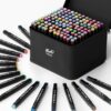 DTXDTech 120 Colors Alcohol Markers,Dual Tip Art Markers Waterproof Ink Coloring Marker for Artists,Set Drawing Colorful Marker for Painting,Note,Marking,Christmas Gift