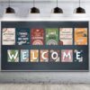 DUAIAI 13 Pieces Boho Classroom Decor Bulletin Board Posters