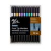 Dual Tip Markers Metallic Brush/Bullet Premium 12pc