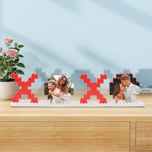 Duckbe Custom Photo Building Blocks Gift for Couples Family Personalized Picture Puzzles Valentines Day Gifts for Wife Husband Memorial Photo Anniversary Birthday DIY Building Bricks
