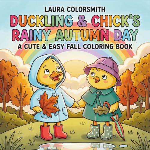 Duckling & Chick's Rainy Autumn Day - A Cute & Easy Fall Coloring Book: Heartwarming Fall Adventure with a Baby Duck and Chick in Cozy Daily Scenes (Autumn Coloring Book for Kids 2026)