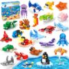 DULEFUN 25pcs Marine Animals Building Blocks Bricks Party Favors Toys