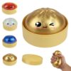 Dumpling Squishies, 2026 New Dumpling Box Colorful Dumplings Stress Balls Fidget Sensory for Stress Relief (C-Gold B)
