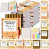 Dunzoom 100 Pcs Welcome Back to School Gifts Bulk Spiral Notebooks with Sticky Notes Motivational Pens First Day of School Notepads Party Favor for Teacher Student Classroom(Bee)