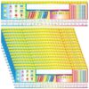 Dunzoom 48 Pcs Desk Name Tags for Classroom Multipurpose Cursive Alphabet Adhesive Students Nameplate with Number Grid, Shapes & Place Value for Desk Classroom Back to School