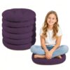 Duomyy 6 Pcs 16 Inch Round Floor Pillows Cushions for Classroom Dark Purple
