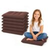 Duomyy 6Pcs Floor Pillow Cushions 16" Meditation Floor Pillow Coffee