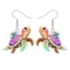 DUOWEI Cute Sea Turtle Dangle Earrings Beach Gifts for Women (Purple)