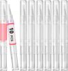 DupakSYS Nail Oil Pen 30Pcs 5ml Empty Cuticle Oil Pen Travel Transparent Twist Pens with Brush Tip for Nail, Eyelash Growth Liquid Tube, Cosmetic Lip Gloss Container Applicators + 48pcs Label