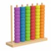 DuskHaven Children Learning Beads Stacking Toy Peg Board Bead Set Wooden Hoops Educational Playset Hand Eye Coordination Color Sorting Suitable for Preschool Classroom Home playroom, XL