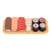 DuskHaven Educational Wooden Sushi Toys Wooden Pretend Role Felt Food Cutting Condiment Set Kids Accessories Suitable for Gift