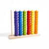 DuskHaven Wooden Bead Abacus Toy Counting Frame Sorting Toy Stacking Toy Threading Toy with Wooden Construction and Rounded Corners for Early Math Skills and