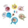 DuskHaven Wooden Toy Plates and Dishes Set Includes Pretend Play Kitchen Accessories Utensils Simulation Cooking Pots Pans for Learning Suitable for Gift