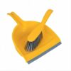 Dustpan and Brush Set with Rubber Lip, Yellow 2 Set