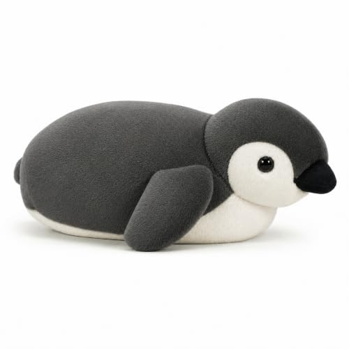 Dutioavg 4Lbs Weighted Stuffed Animals Microwave Penguin Plush with Removable Heating Pad,17" Unscented Heatable & Coolable Penguin Stuffed Animal Cute Warm Gifts for Kids and Adults (Grey, Large)