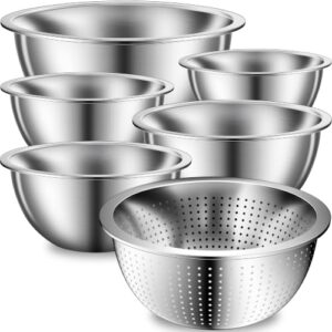 DUTZUN Stainless Steel Mixing Bowls with Colander for Baking, Prep, Cooking