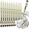 DUULEMANG Extra Fine Point Writing Pens 12 Black Waterproof Archival Ink Set Ultra Thin Fineliner Drawing Art Pens