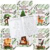 Dvbonike 48Pcs Woodland Animals Activity Books Mini Fun Games Coloring Book