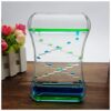Dynamic Liquid Hourglass with Oil Decompression Toy with 2 Color Flowing Ornament for Office Stress Relief Decor Accessories(Blue Green)