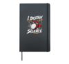 Dynamic Red Drum Kit Design with Statement Hardcover Journal, Black