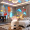 Dynamic Rotating LED Projector Light - 360 Ocean Wave & Galaxy Night Light with Multi-Angle Base, USB Rechargeable for Bedroom/Meditation/Home Theater