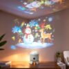 Dynamic Rotating LED Projector Light: 360-Degree Rotation Night Light for Bedroom and Living Room, Adjustable Brightness Lamp with Winter Snow, Christmas Holiday and Ocean Scenes，A2