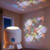 Dynamic Rotating LED Projector Light, 360° Ocean Wave Galaxy Projection Lamp, Dimmable Brightness Multi-Angle Base, USB Rechargeable Night Light for Bedroom Meditation Home Theater Decor，#C