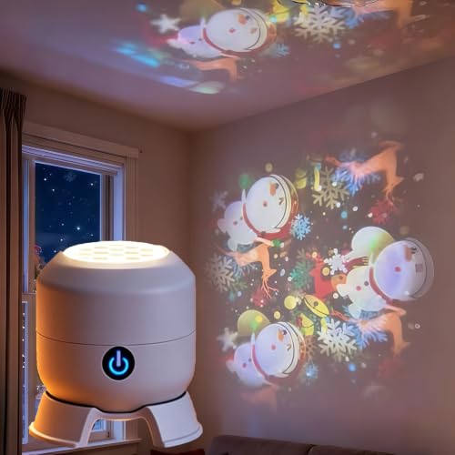 Dynamic Rotating LED Projector Light, 360° Ocean Wave Galaxy Projection Lamp, Dimmable Brightness Multi-Angle Base, USB Rechargeable Night Light for Bedroom Meditation Home Theater Decor,#C