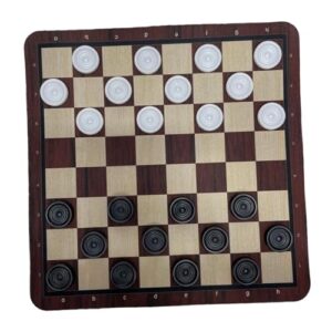 DYNWAVE Chess Set Adults Checkers Set Travel Educational Entertainment Portable Gameplay 22mm Diameter Pieces 24 Cmx24 cm Chessboard