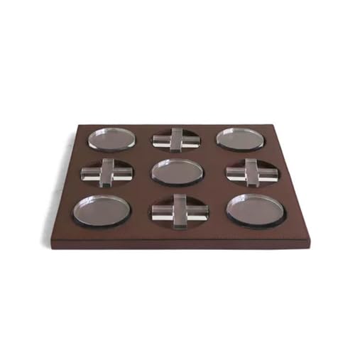 DYNWAVE Children Game Board Toe Board Game Set Decorative Board Tabletop Game Relaxed Decorative Transparent Game Pieces Suitable for Living Room Decor Study Hallway Shelf Display, Red, Dark Red